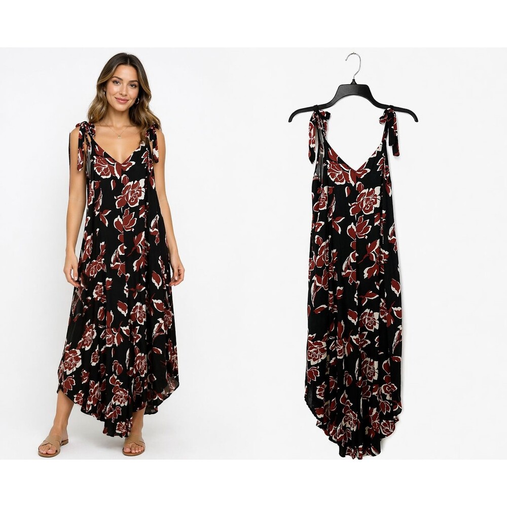 New Vince Camuto Wide Leg Jumpsuit Size Small Sleeveless Black Floral